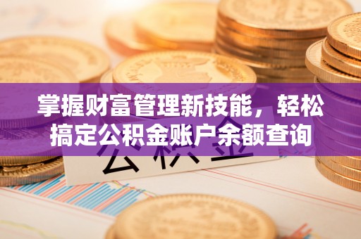 隆子掌握财富管理新技能，轻松搞定公积金账户余额查询