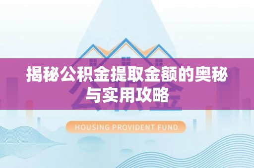 隆子揭秘公积金提取金额的奥秘与实用攻略