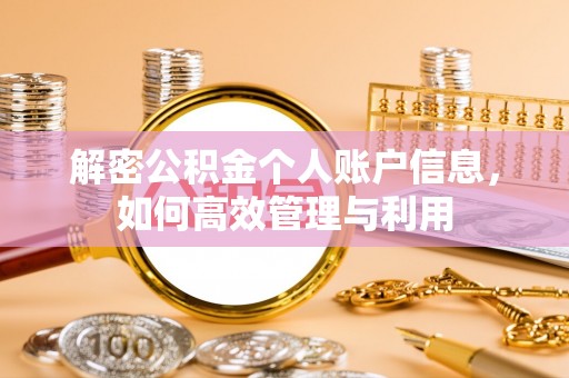 隆子解密公积金个人账户信息，如何高效管理与利用